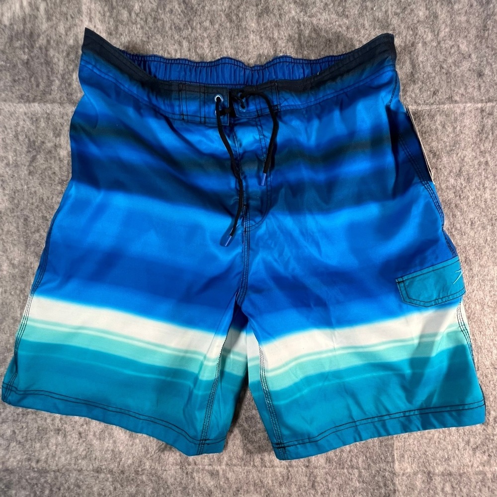 SPEEDO Mens XXL Blue Swim Shorts Mesh Lined TurboDri  8" inseam